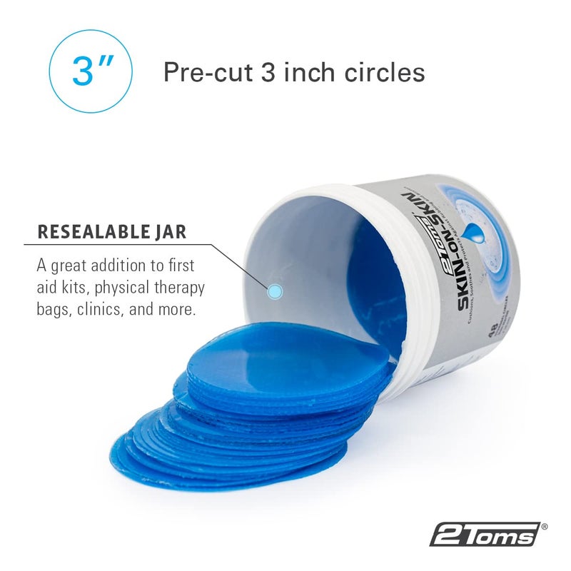 2Toms Skin-On-Skin Hydrogel Circles for Blisters, Chafing, Stings, Irritations, and Skin Pain Relief, 48 3-Inch Circles - Image 3